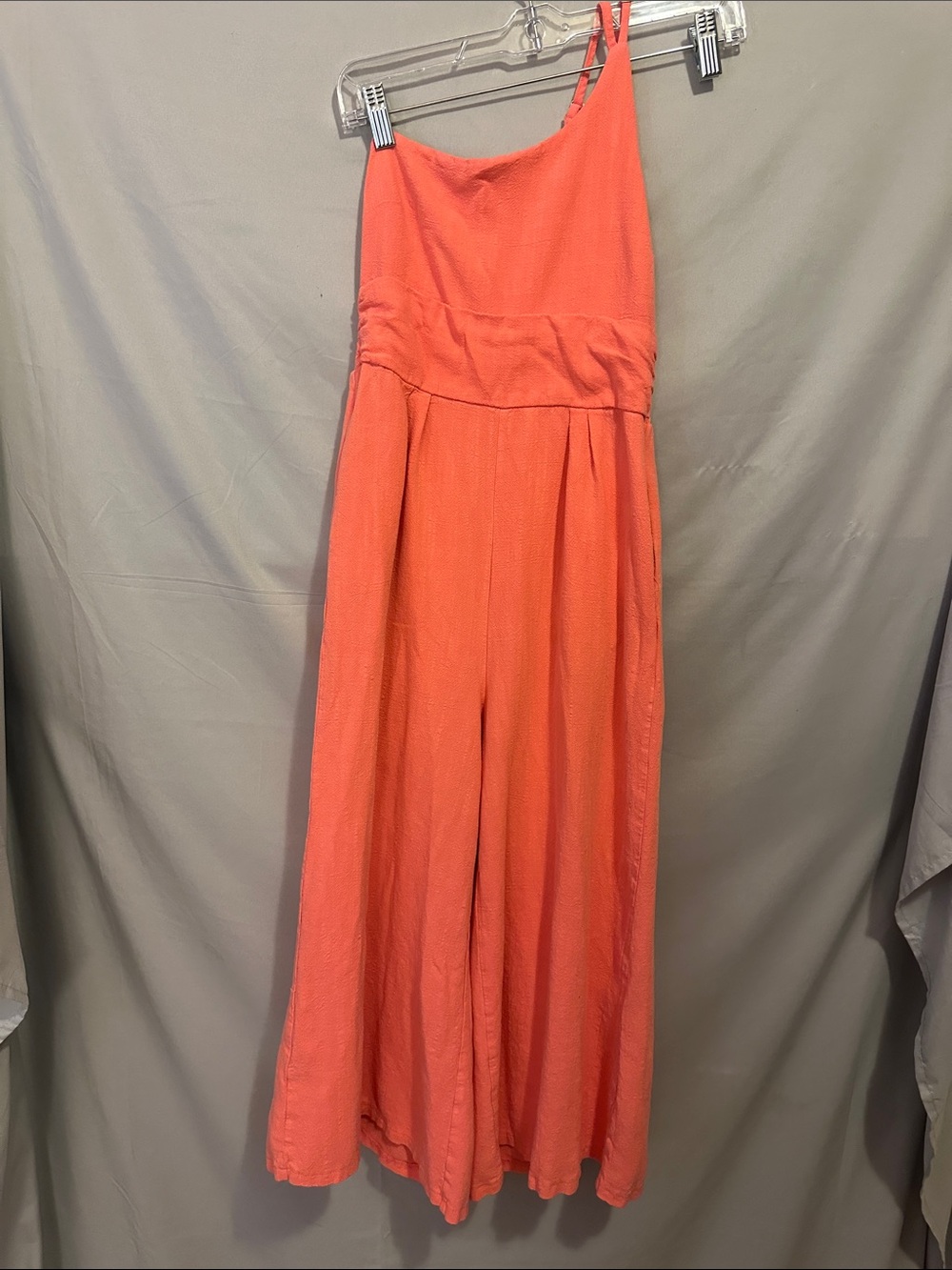 Source Unknown Coral Wide-Leg Jumpsuit with Adjustable Straps
